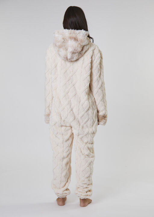 Loungeable Fluffy Cable Knit Onesie image number 2.0