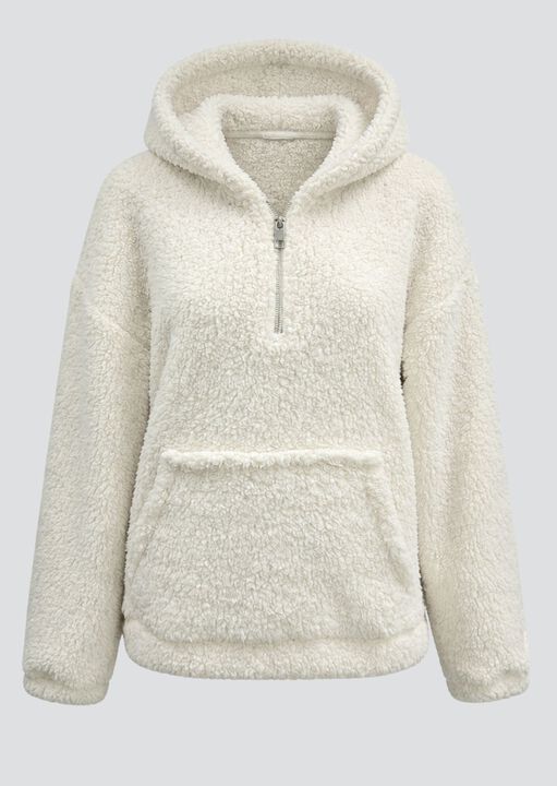 Loungeable Borg Fleece Quarter Zip Hoodie image number 5.0