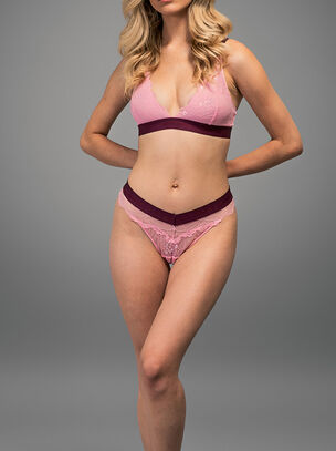 Lace V-Brazilian - Pink