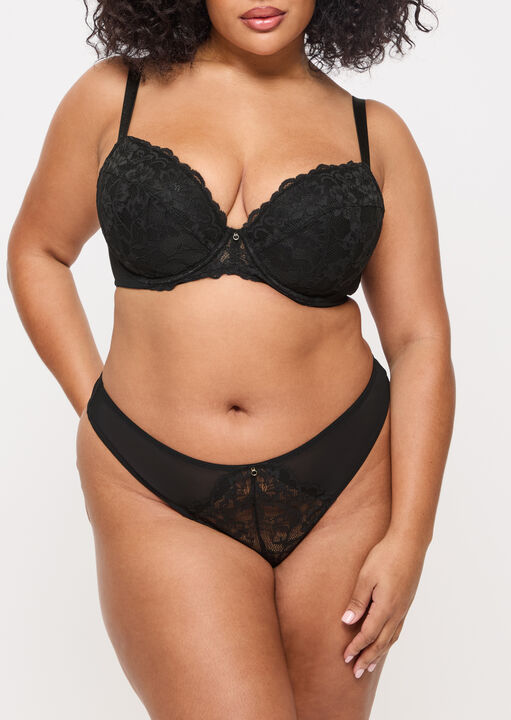Sexy Lace Padded Plunge Bra image number 4.0