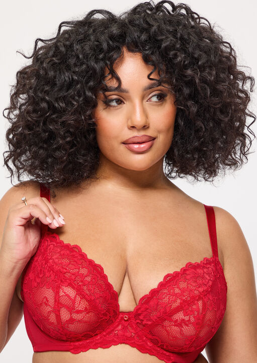 Sexy Lace Fuller Bust Non Padded Plunge Bra image number 1.0