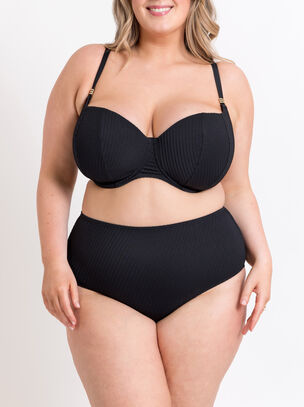 Jet Set High Waist Bikini Brief - Black