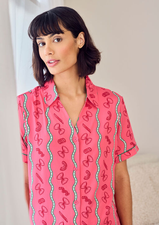 Pasta Stripe Short Sleeve Set  image number 4.0