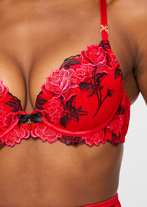 Roses Are Red Padded Plunge Bra image number 5.0