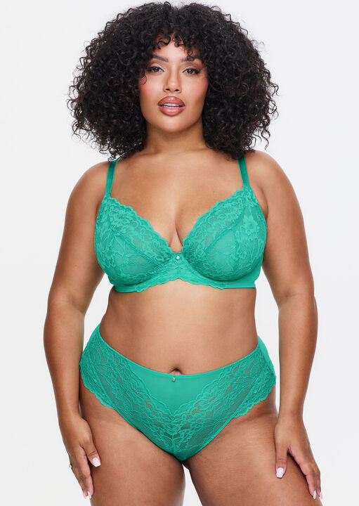Sexy Lace Fuller Bust Non Padded Plunge Bra image number 0.0