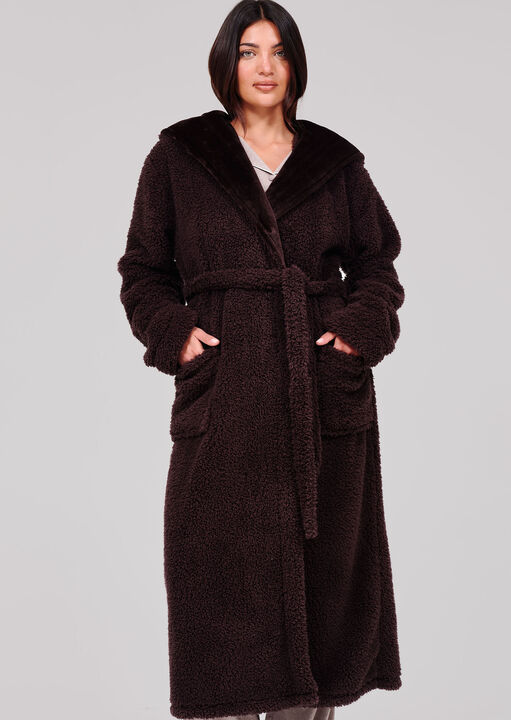 Loungeable Cosy Borg Hooded Robe image number 1.0