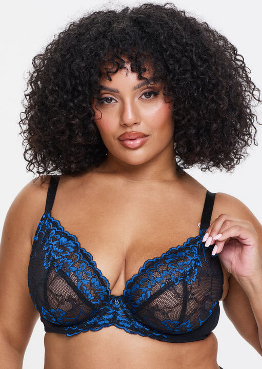 Sexy Lace Fuller Bust Non Padded Plunge Bra image number 1.0