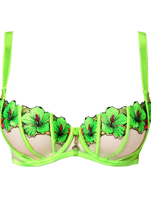 Caged Hibiscus Fuller Bust Non Padded Balcony Bra image number 4.0