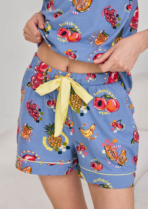 Tropical Fruit Cami Short Sleeve Set  image number 4.0