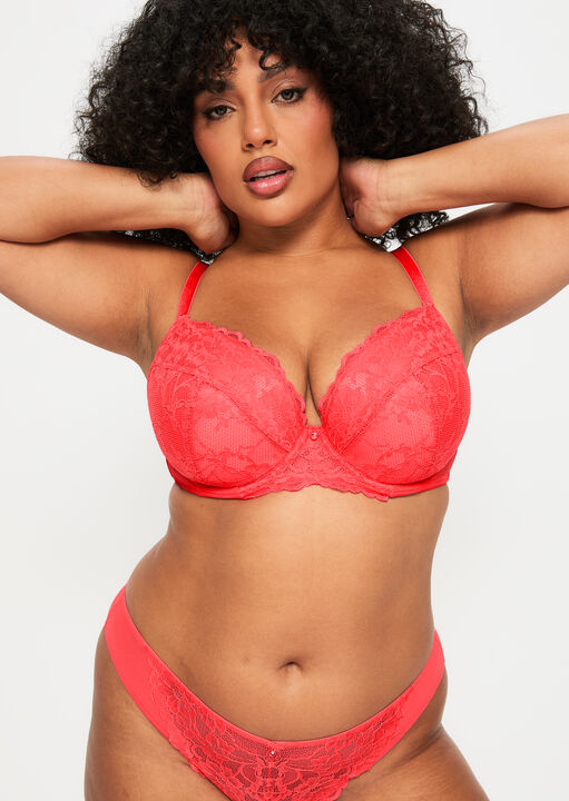 Sexy Lace Padded Plunge Bra image number 1.0