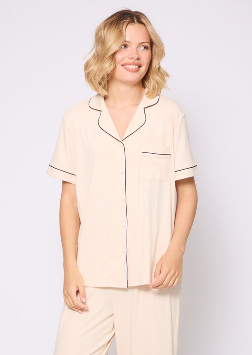 Rib Short Sleeve Revere Set image number 1.0