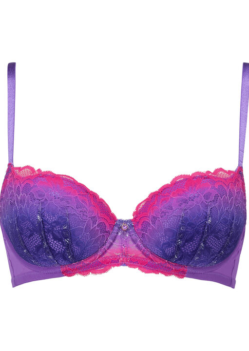 Sexy Lace Ombre Padded Balcony Bra image number 6.0