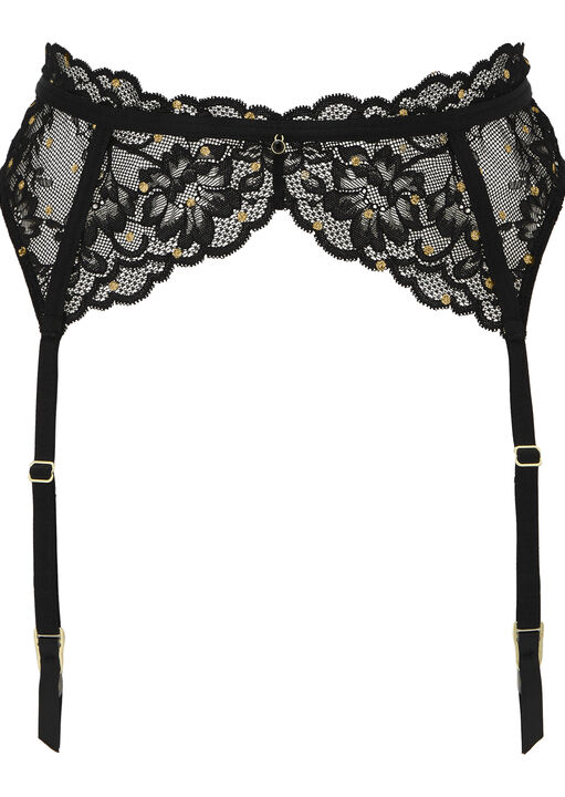 Sexy Lace Foil Spot Suspender Belt image number 4.0