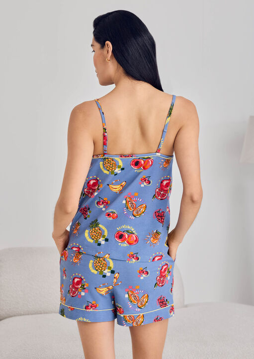 Tropical Fruit Cami Short Sleeve Set  image number 2.0