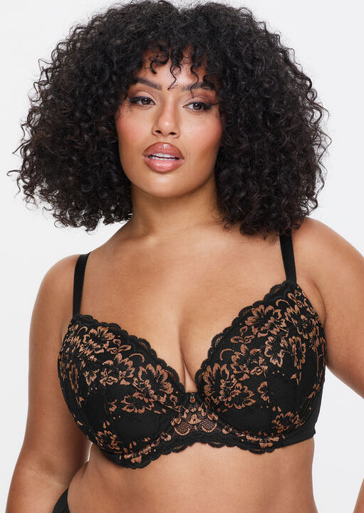 Sexy Lace Padded Plunge Bra image number 3.0