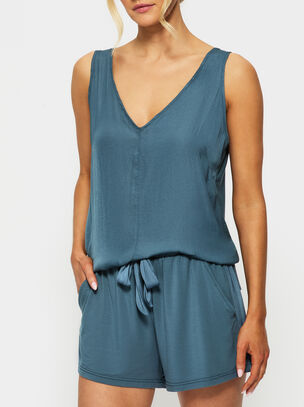 Raye Satin Jersey Short - Blue