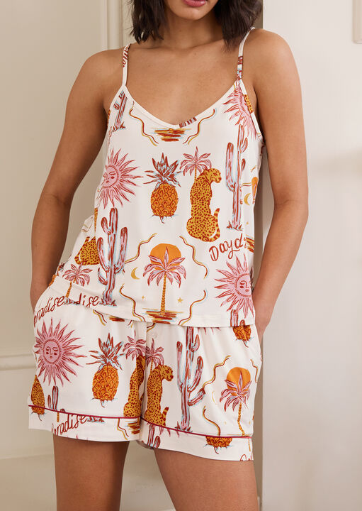 Daydreamer Paradise Print Cami Set image number 1.0
