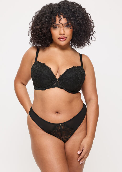 Sexy Lace Padded Plunge Bra image number 1.0