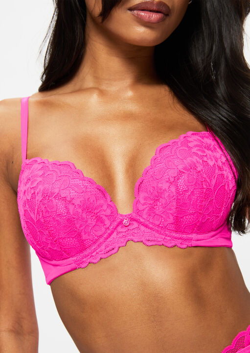 Sexy Lace Padded Plunge Bra image number 3.0