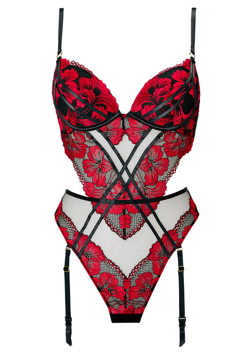 Midnight Lust Lace Padded Lingerie Body image number 5.0
