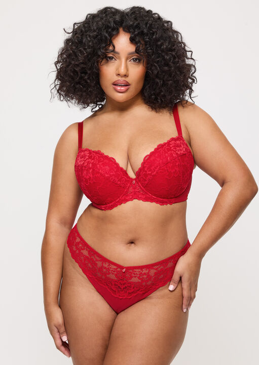 Sexy Lace Padded Plunge Bra image number 1.0