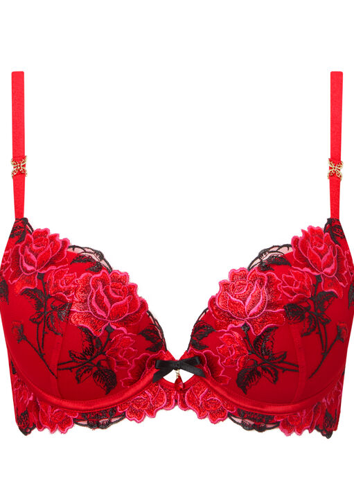 Roses Are Red Padded Plunge Bra image number 6.0
