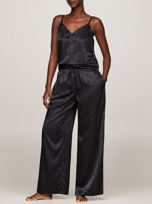 Essential Metallic Star Cami & Long Pant Set - Black
