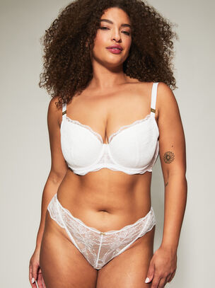 Knickerbox Nova Lace Padded Balcony Bra - White