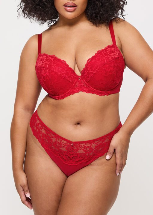 Sexy Lace Padded Plunge Bra image number 4.0