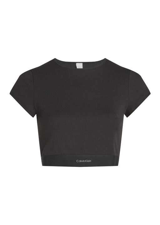 Cotton Stretch Rib Cropped Tee image number 4.0