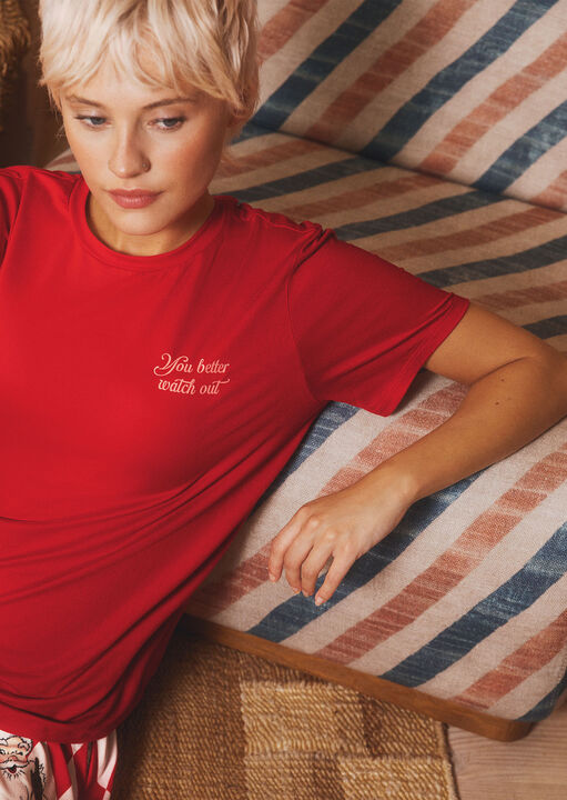 Urban Threads You Better Watch Out Pyjama Set image number 1.0