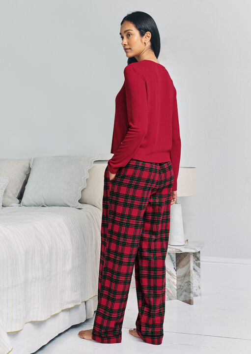 Pointelle Check Long Sleeve Set image number 2.0