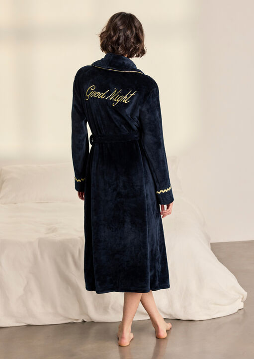 Chelsea Peers Good Night Cotton Embroidered Robe image number 2.0