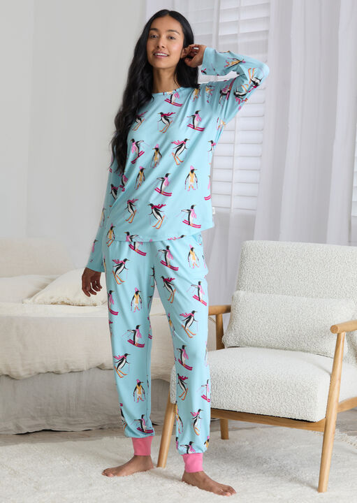 Skiing Penguin  Long Sleeve Set image number 0.0