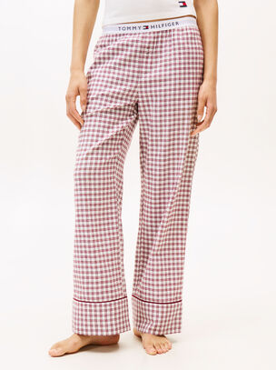 Holiday Flannel Wide Leg Pant - Red