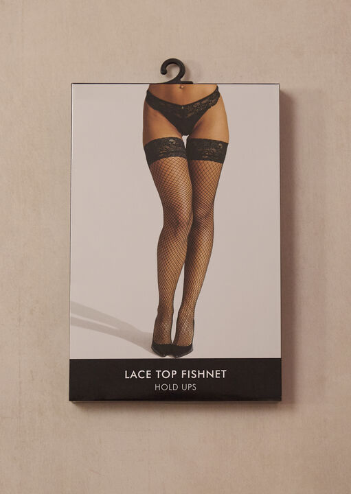 Lace Top Fishnet Hold Ups image number 3.0