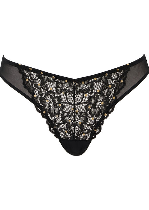 Sexy Lace Foil Spot Brazilian Knickers image number 4.0