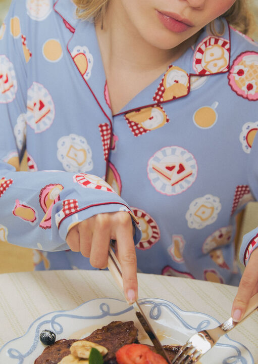 Breakfast Revere Cotton Long Sleeve Pyjama Set image number 3.0