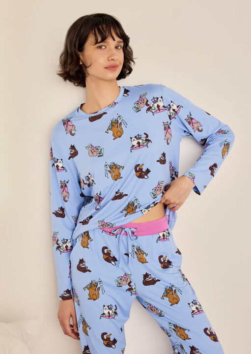 Chelsea Peers Princess Cats Long Sleeve Pyjama Set image number 1.0