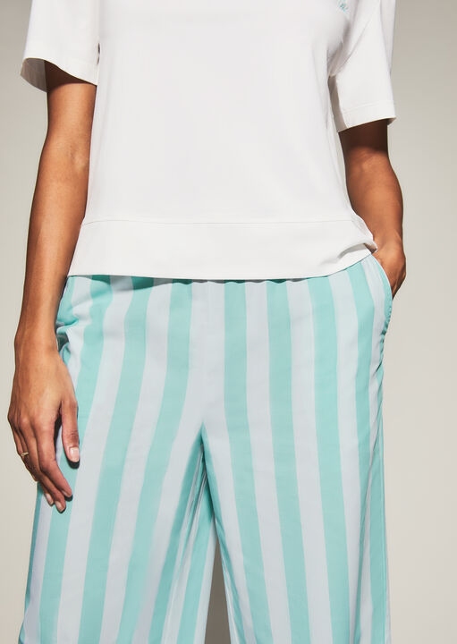 Coffee Stripe Trouser and T-Shirt Set- Blue image number 4.0