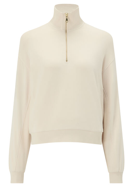 Knickerbox Scuba Ribbed Zip Neck Jumper image number 4.0