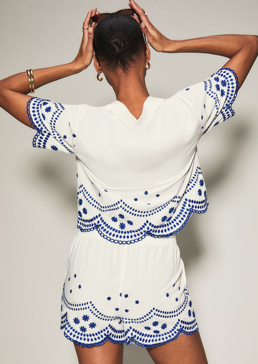 Knickerbox Broderie Floral Embroidered Shorts image number 2.0