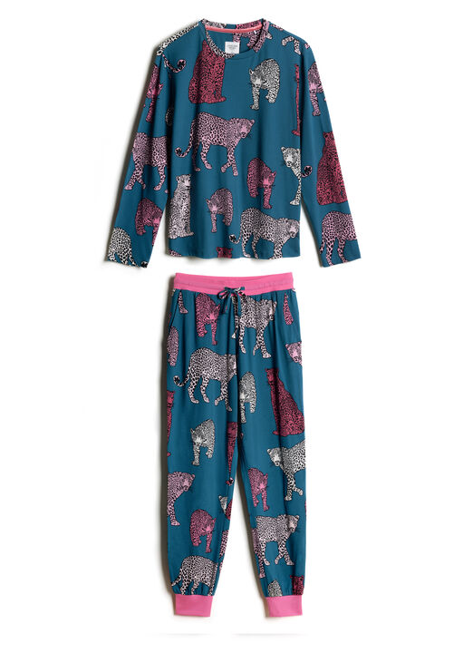Chelsea Peers Multi Leopard Pyjama Set image number 6.0