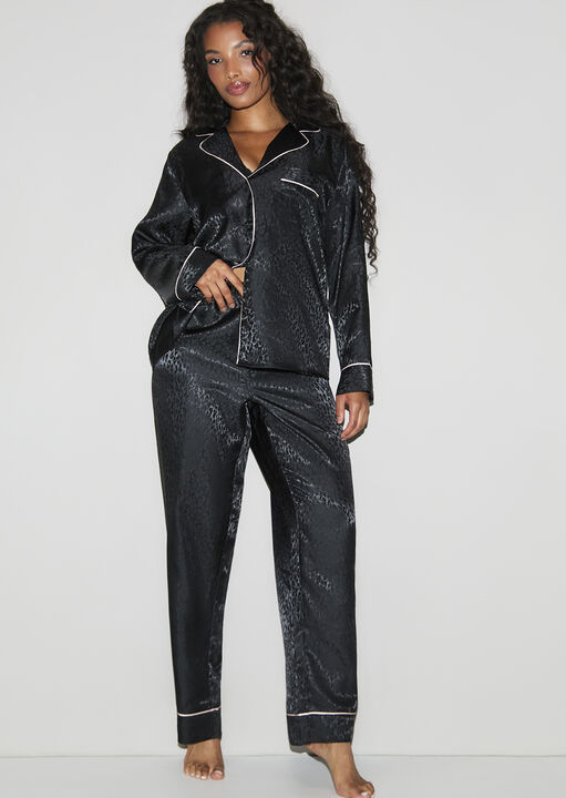 Signature Satin Pyjama Shirt & Trousers Set image number 1.0