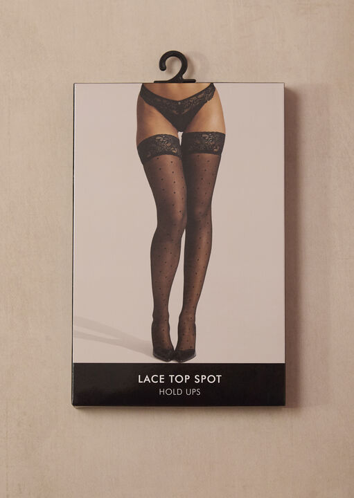 Lace Top Spot Hold Up image number 4.0
