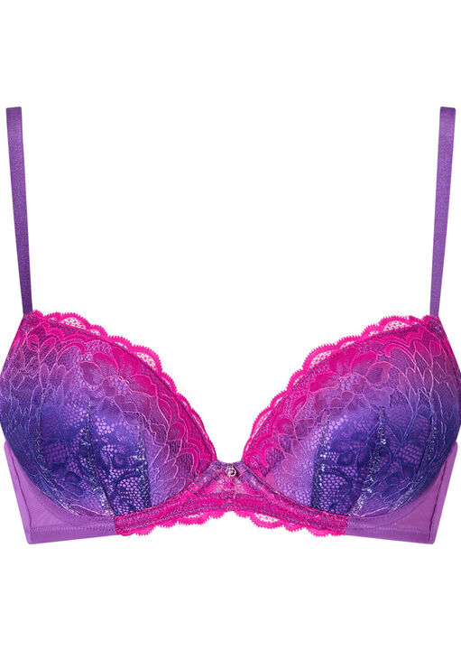 Sexy Lace Ombre Padded Plunge Bra image number 4.0