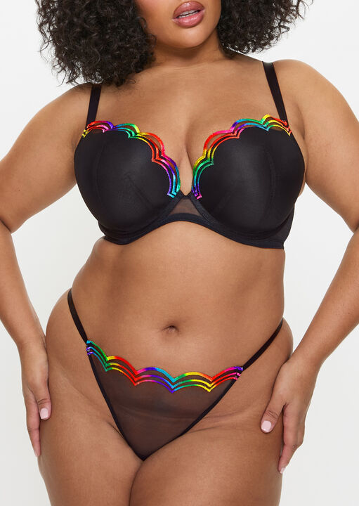 Rainbow Padded Plunge Bra image number 1.0