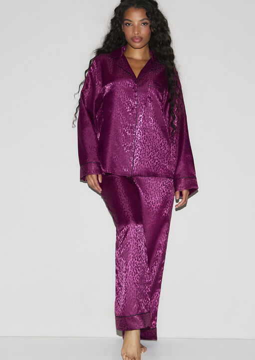 Signature Satin Pyjama Shirt & Trousers Set image number 1.0