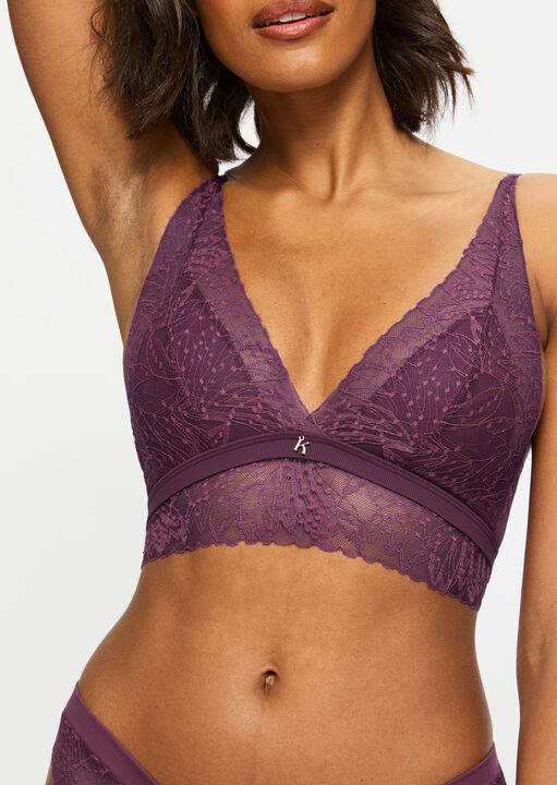 Louisa Ribbed Longline Triangle Bra image number 1.0