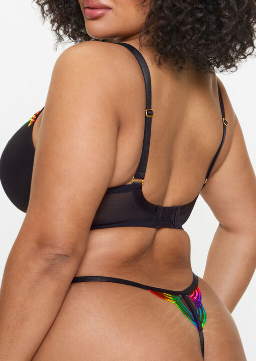Rainbow Padded Plunge Bra image number 5.0